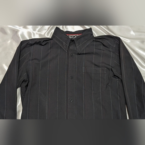 Vintage Quiksilver Men's Charcoal Gray Long Sleeve Collared Button Shirt Jacket - Picture 6 of 12